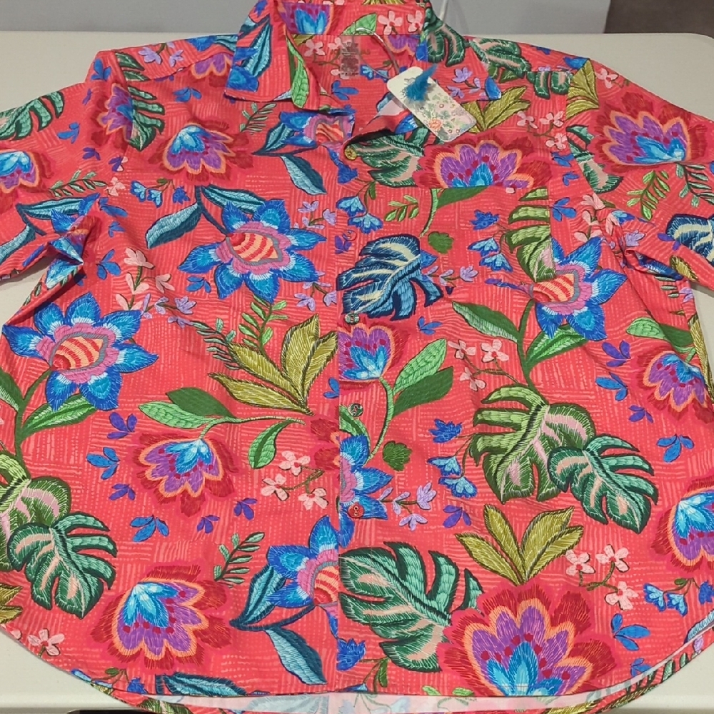 NWT Johnny Was Men's Coverup Shirt